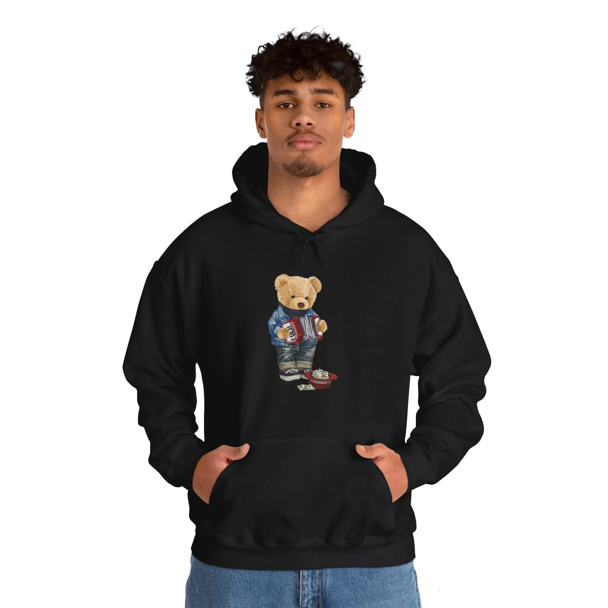 Eco-Friendly Street Accordion Bear Hoodie