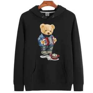 Eco-Friendly Street Accordion Bear Hoodie