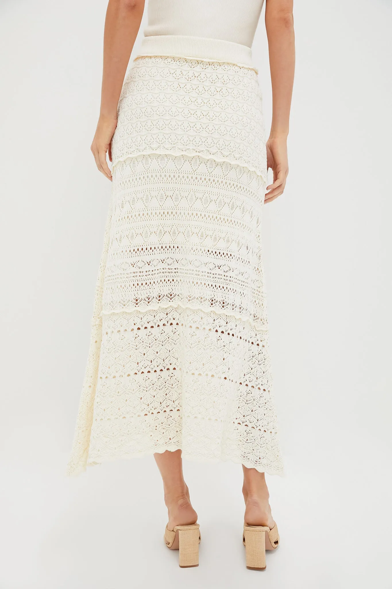 Ecru Crochet Maxi Skirt
