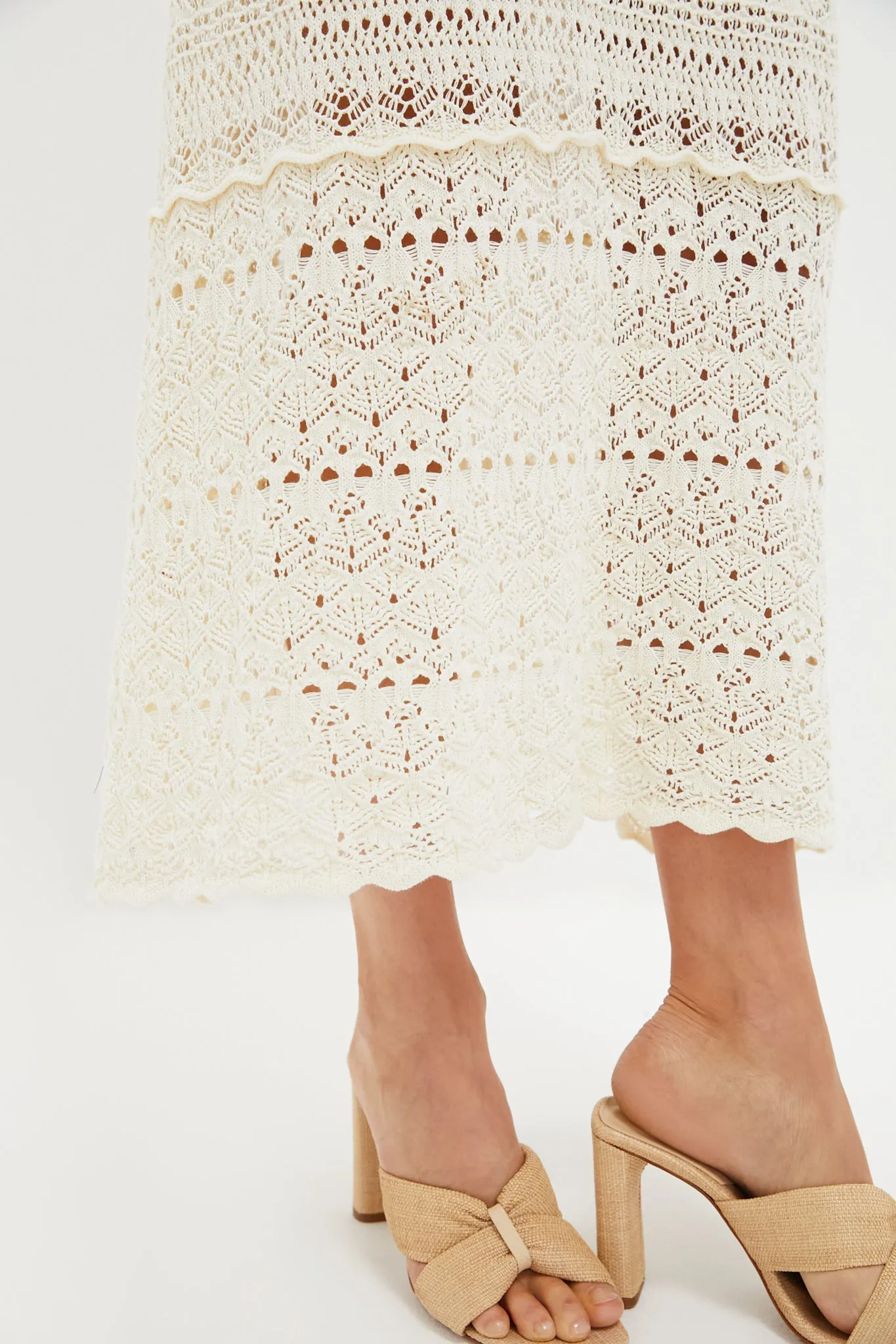 Ecru Crochet Maxi Skirt