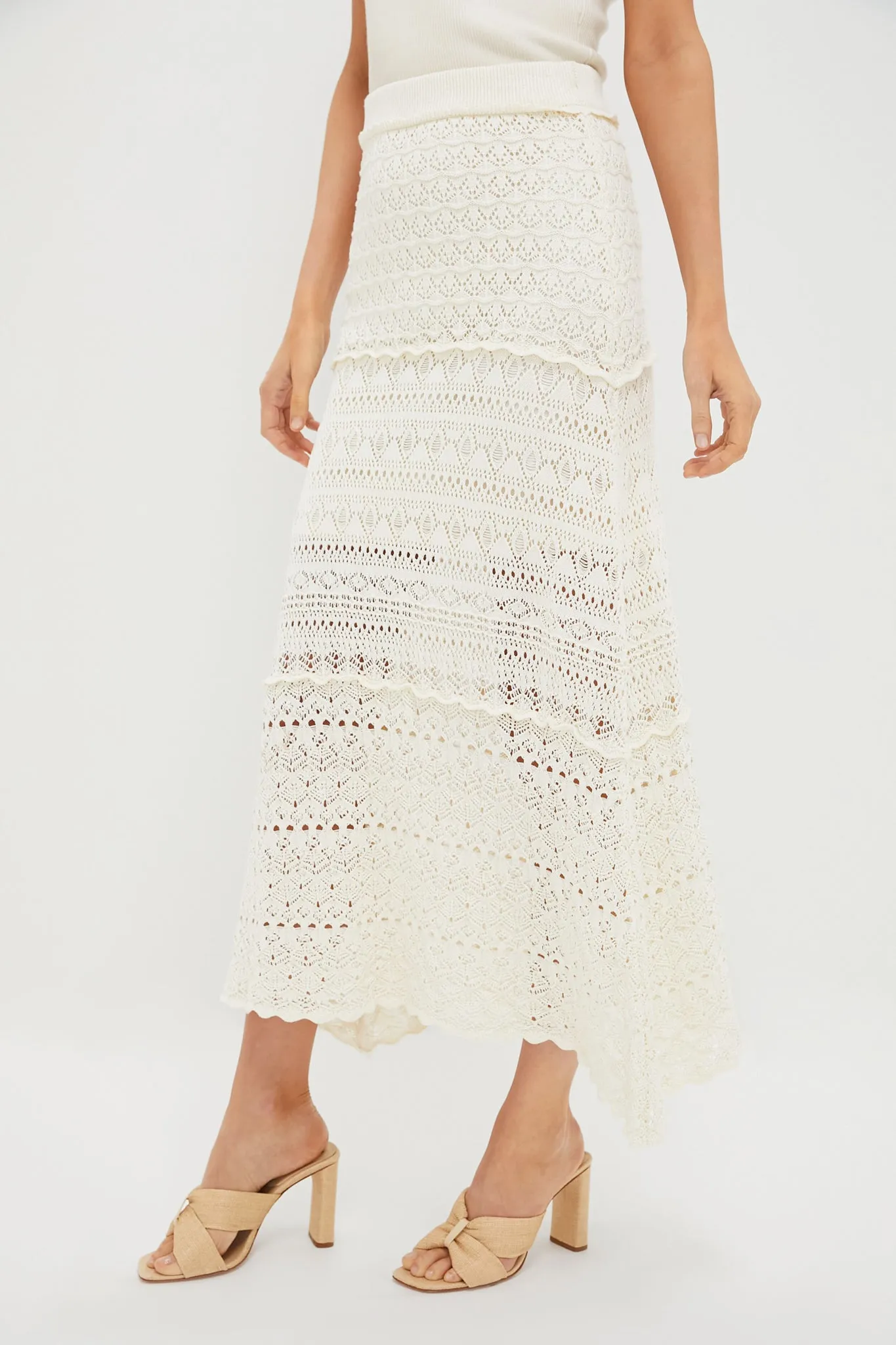 Ecru Crochet Maxi Skirt