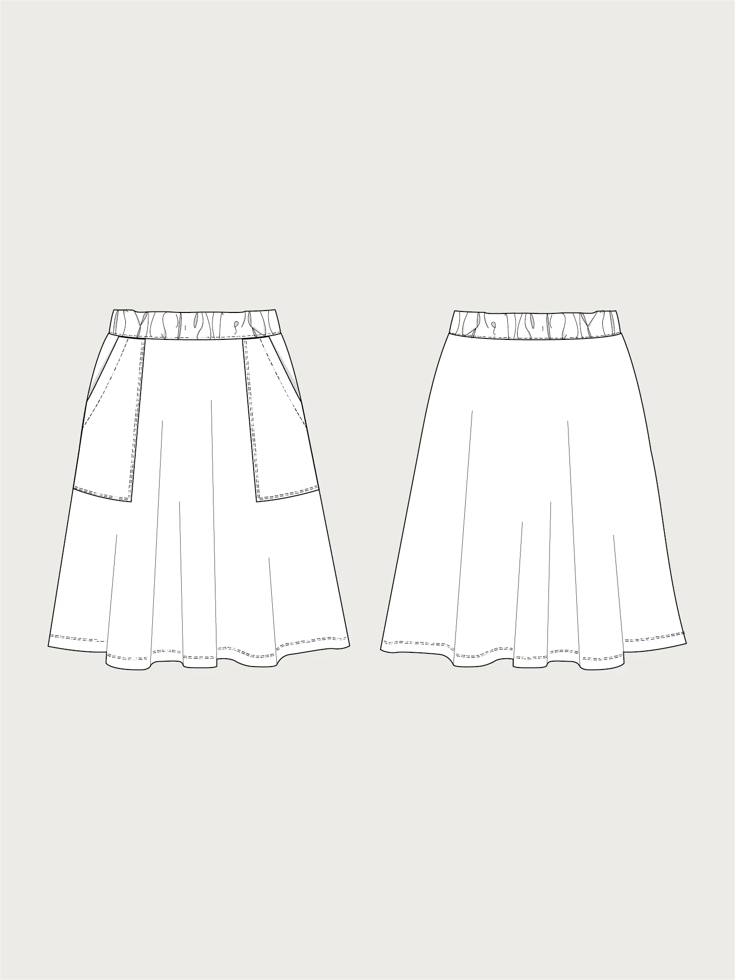 ELASTIC WAIST SKIRT mini PATTERN