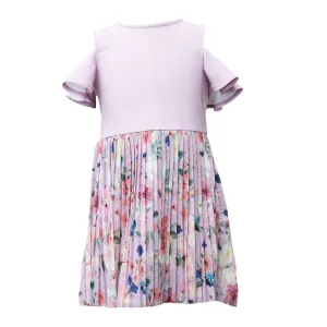 Girls Coldshoulder Pleat Dress