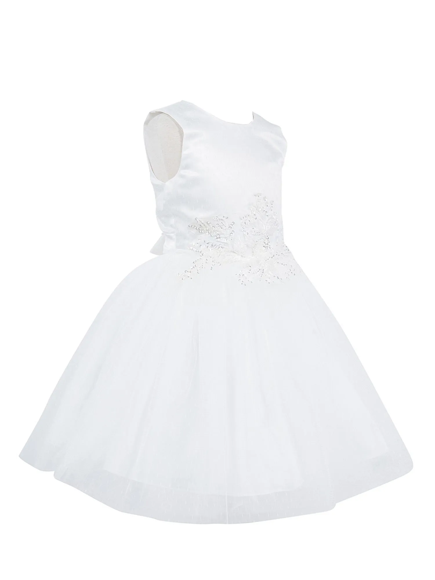Girls Lala & Erina Multi Color Satin Tulle Sequin Patch Flower Girl Dress 2-12