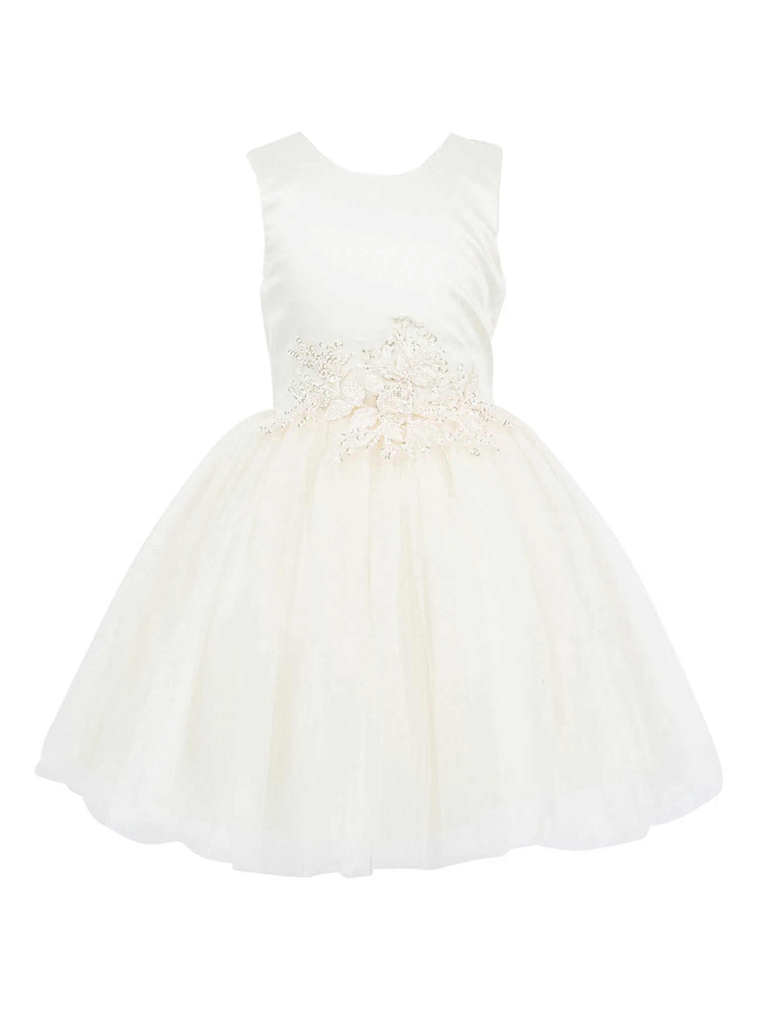 Girls Lala & Erina Multi Color Satin Tulle Sequin Patch Flower Girl Dress 2-12