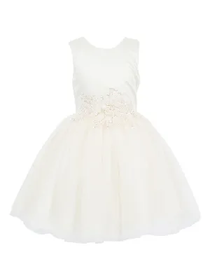Girls Lala & Erina Multi Color Satin Tulle Sequin Patch Flower Girl Dress 2-12