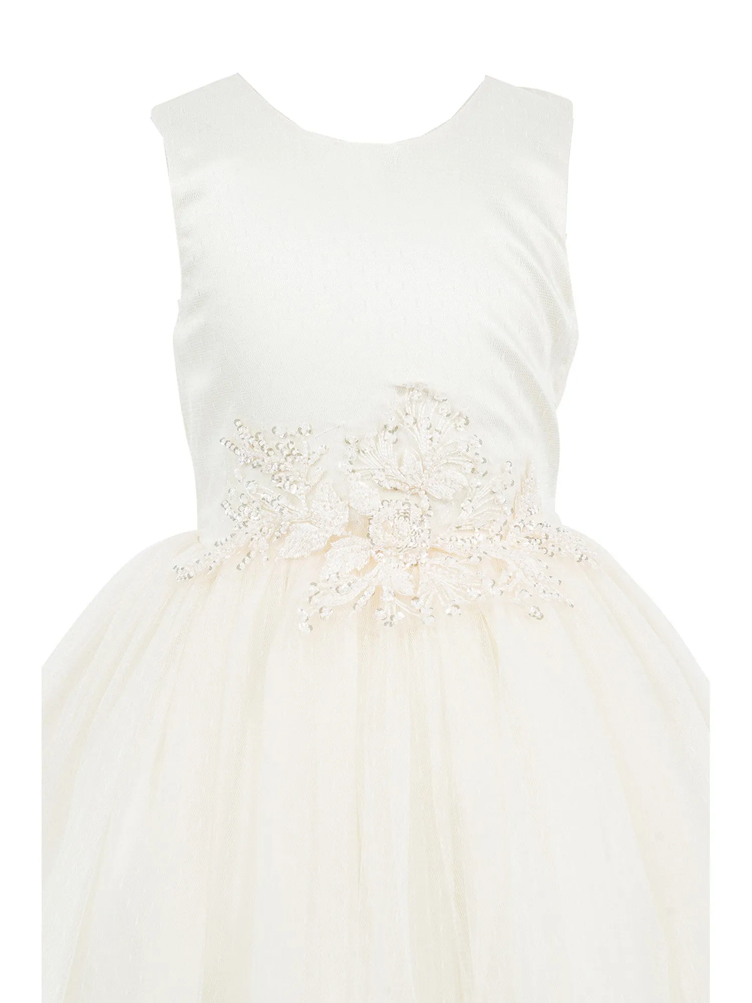 Girls Lala & Erina Multi Color Satin Tulle Sequin Patch Flower Girl Dress 2-12