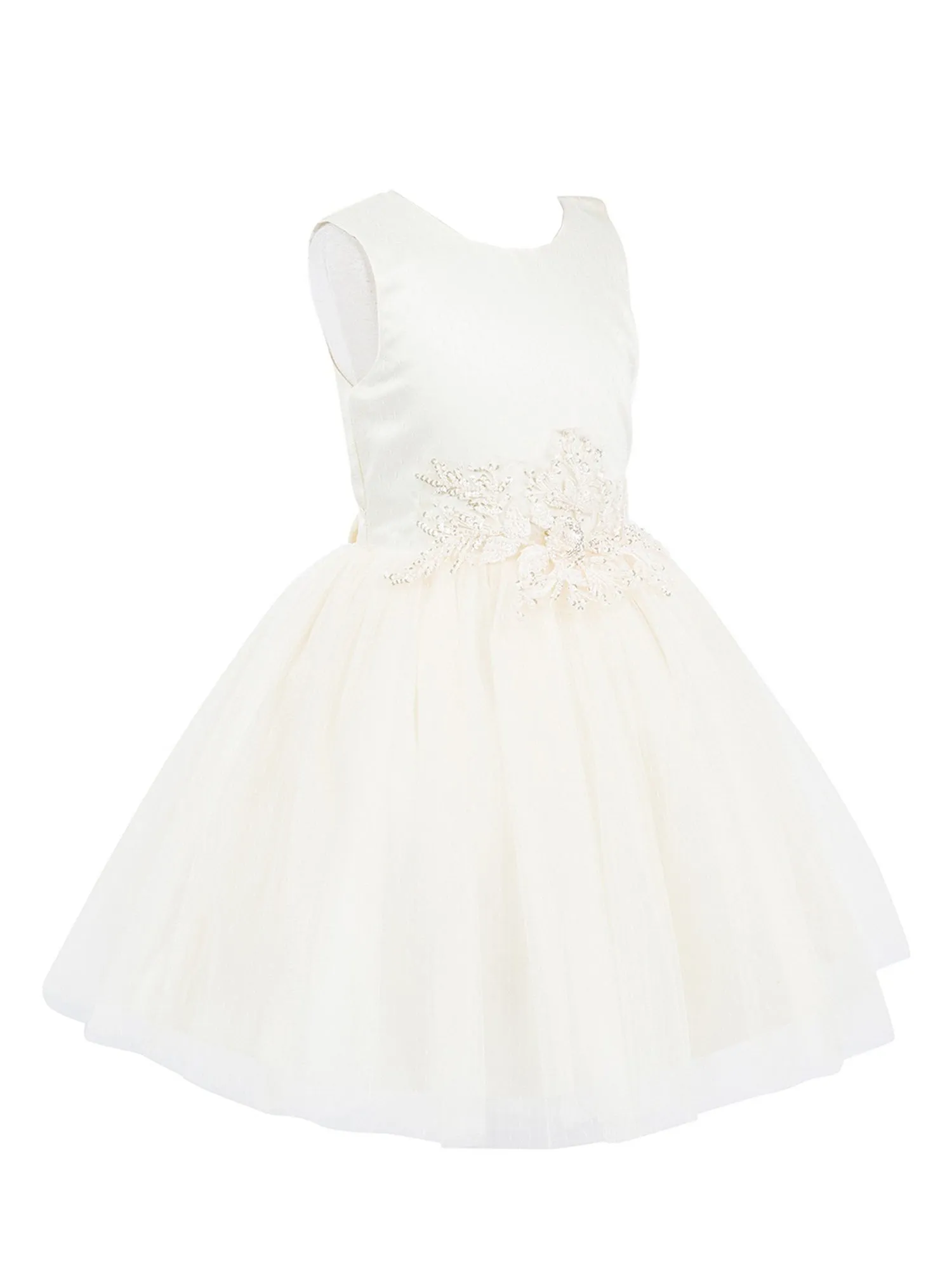 Girls Lala & Erina Multi Color Satin Tulle Sequin Patch Flower Girl Dress 2-12