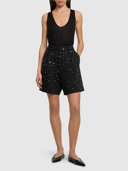 Giuseppe Di Morabito   Embellished cotton blend shorts 