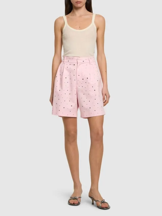 Giuseppe Di Morabito   Embellished cotton blend shorts 
