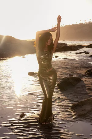 Gold First Dance Metallic Skirt Set