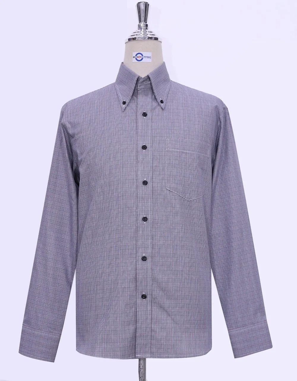 Grey Prince Of Wales Check Shirt