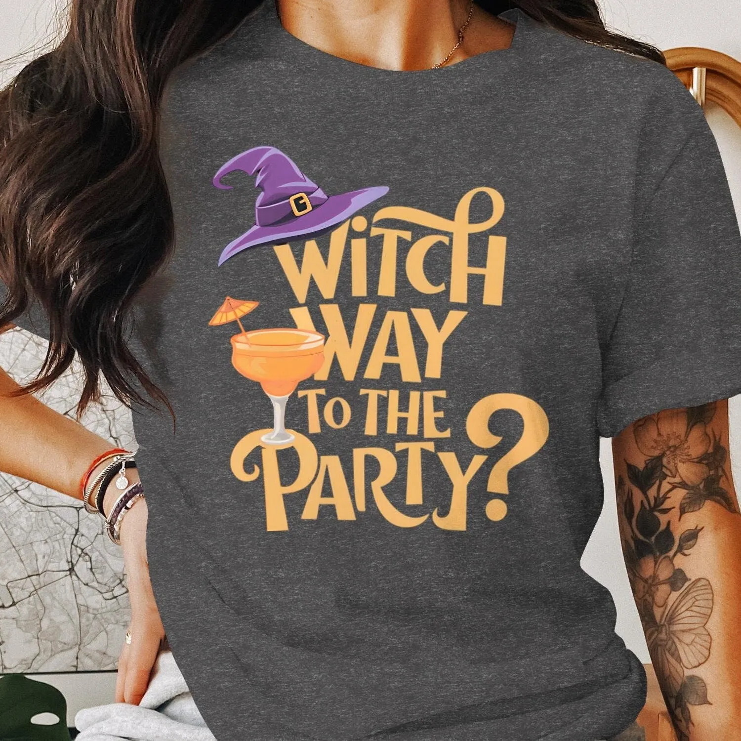 Halloween Witch Way To The Party Shirt, Cocktail Halloween Shirt, Funny Halloween Party Shirt, Witch Hat Shirt, Halloween Sweatshirt