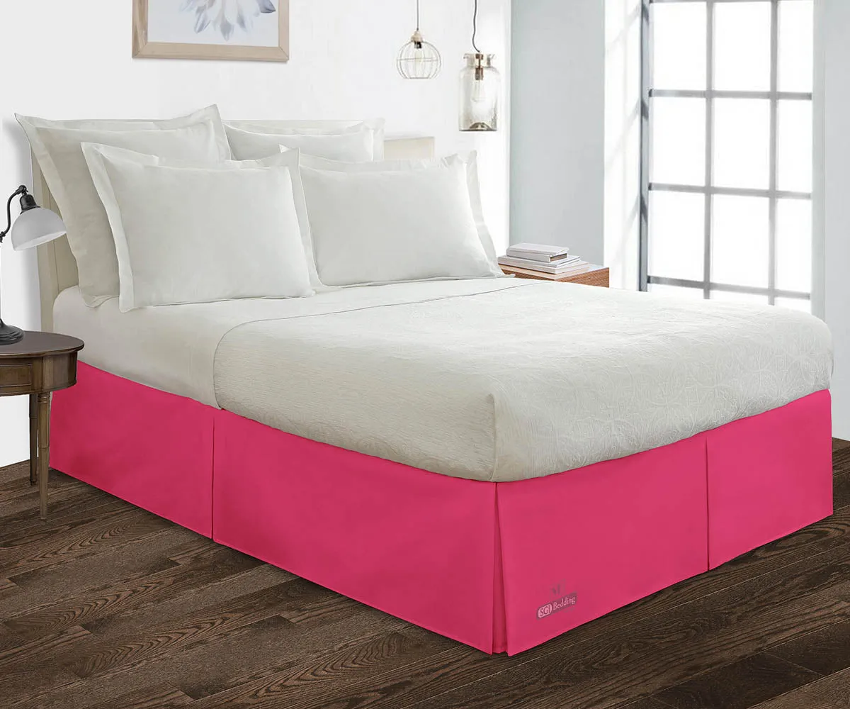 HOT PINK PLEATED BED SKIRT