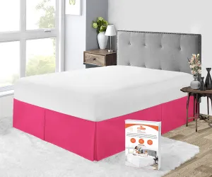 HOT PINK PLEATED BED SKIRT
