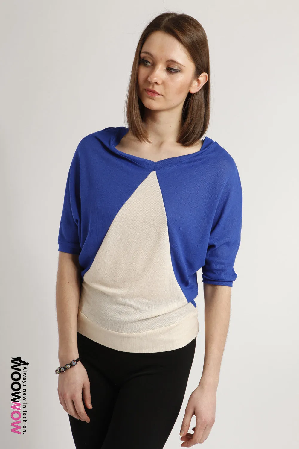 Kimono Sleeves Contrast Jumper