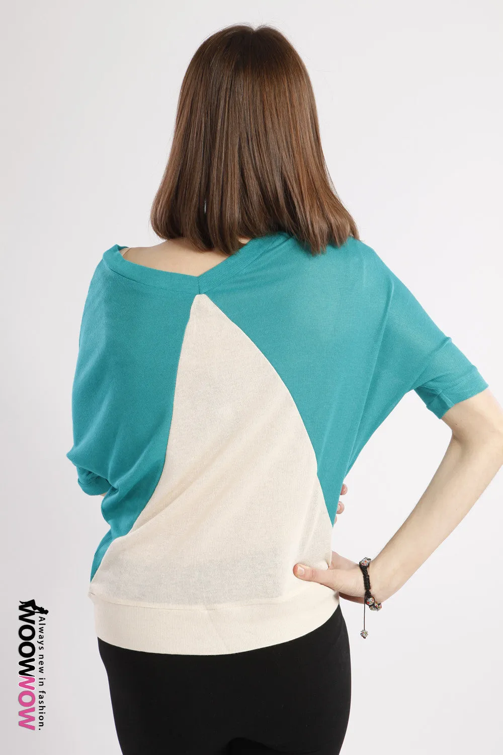 Kimono Sleeves Contrast Jumper