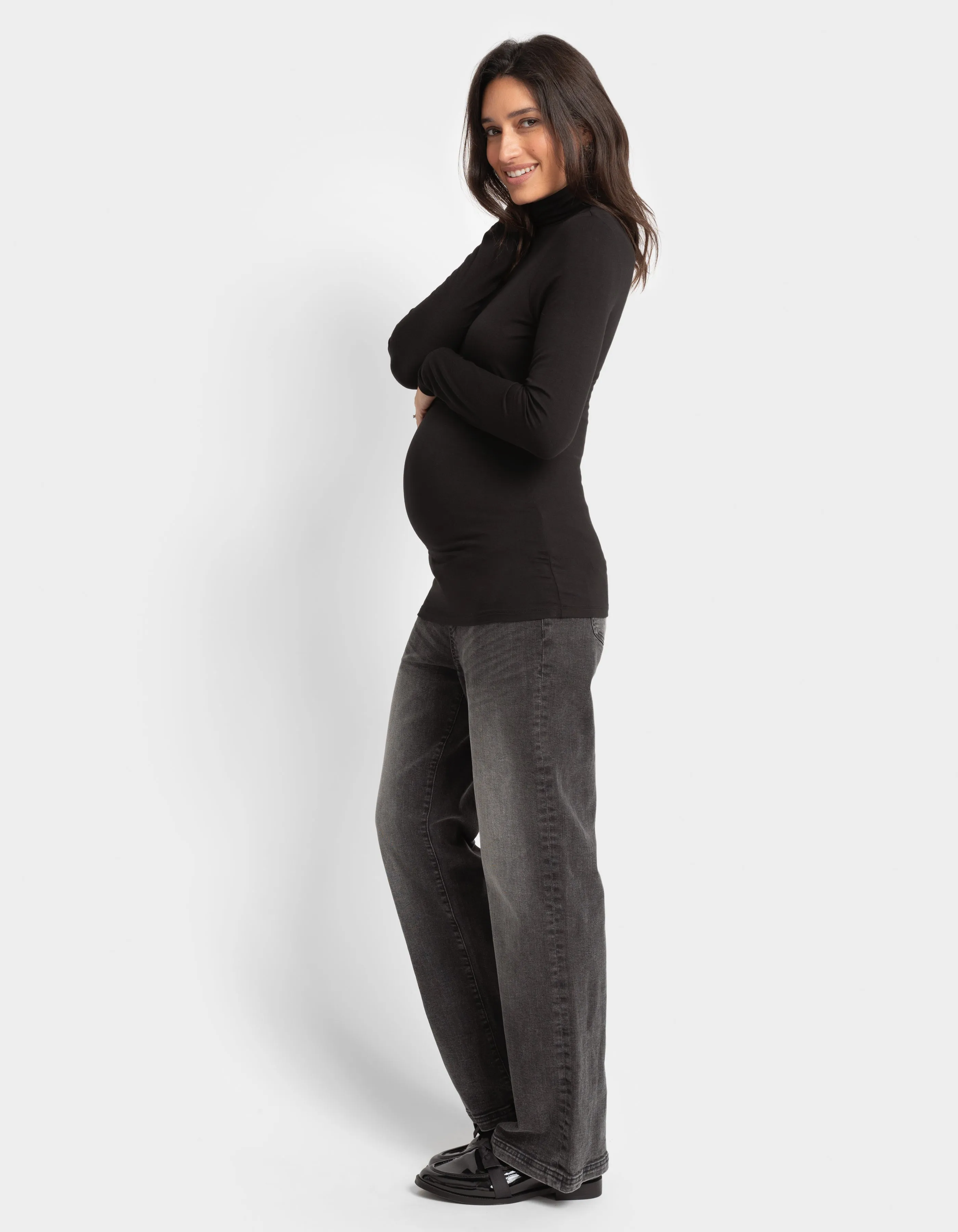 Lift-Up Long Sleeve Jersey Maternity   Nursing Layering Top