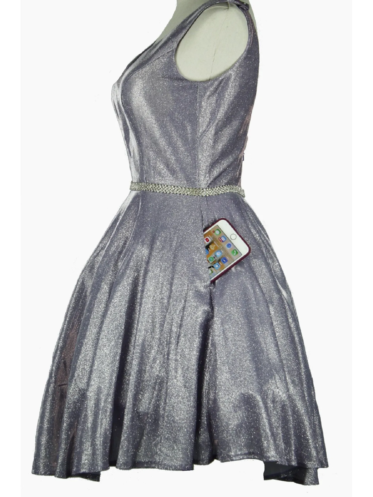 Lilac V Neck Junior Bridesmaid Dress for Women, Sizes XS-3XL