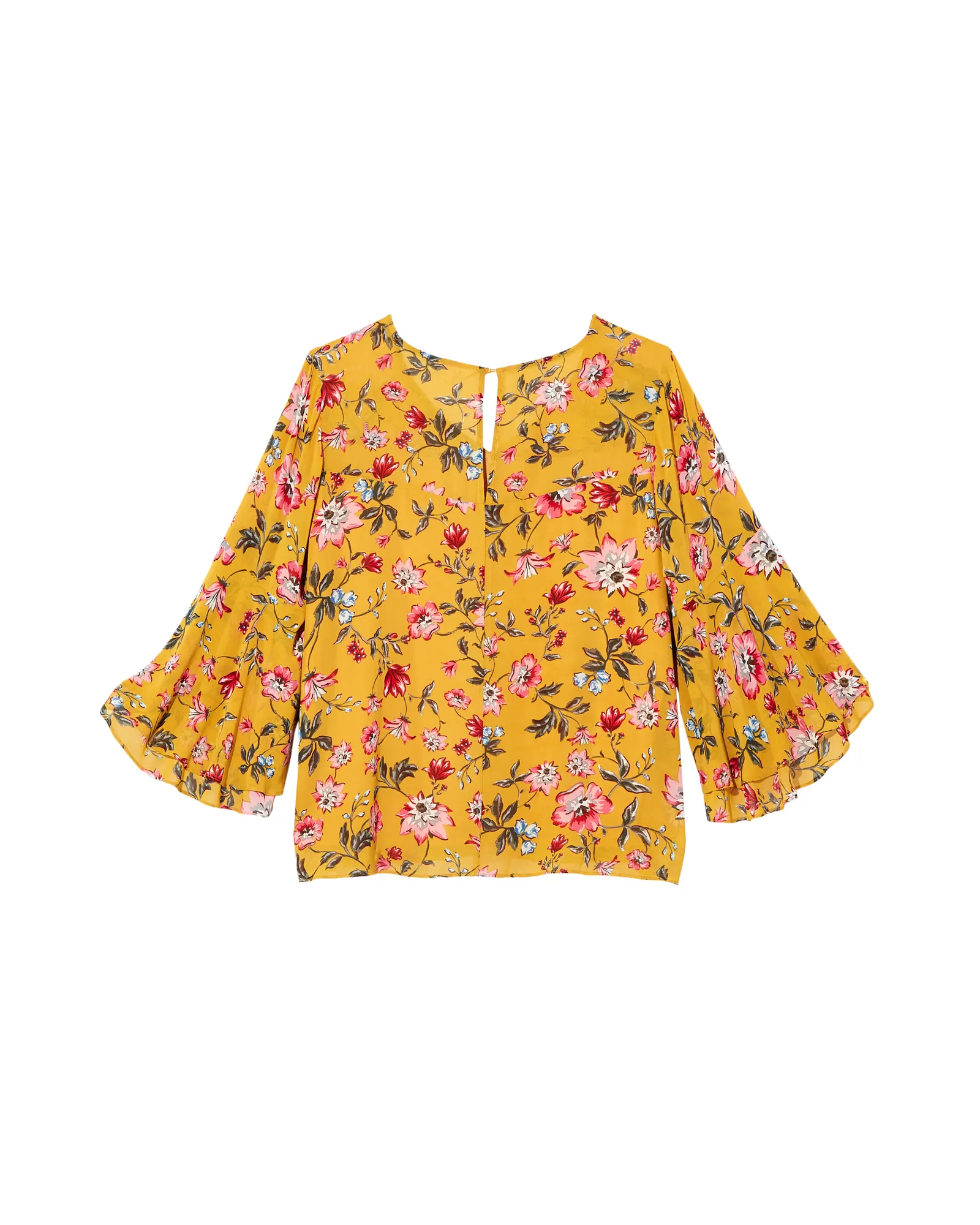 Marita Bell Sleeve Blouse | Yellow / Red