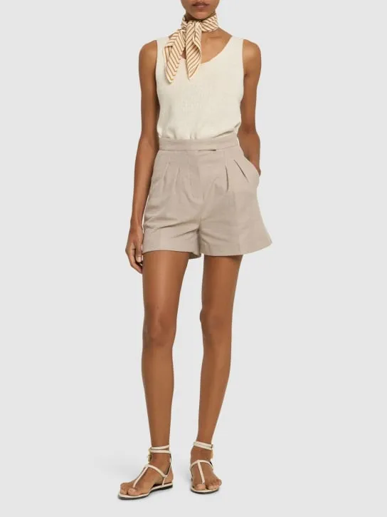 Max Mara   Jessica pleated cotton jersey shorts 