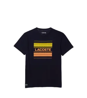 Men's Lacoste SPORT Stylized Logo Print Organic Cotton T-shirt (NAVY)