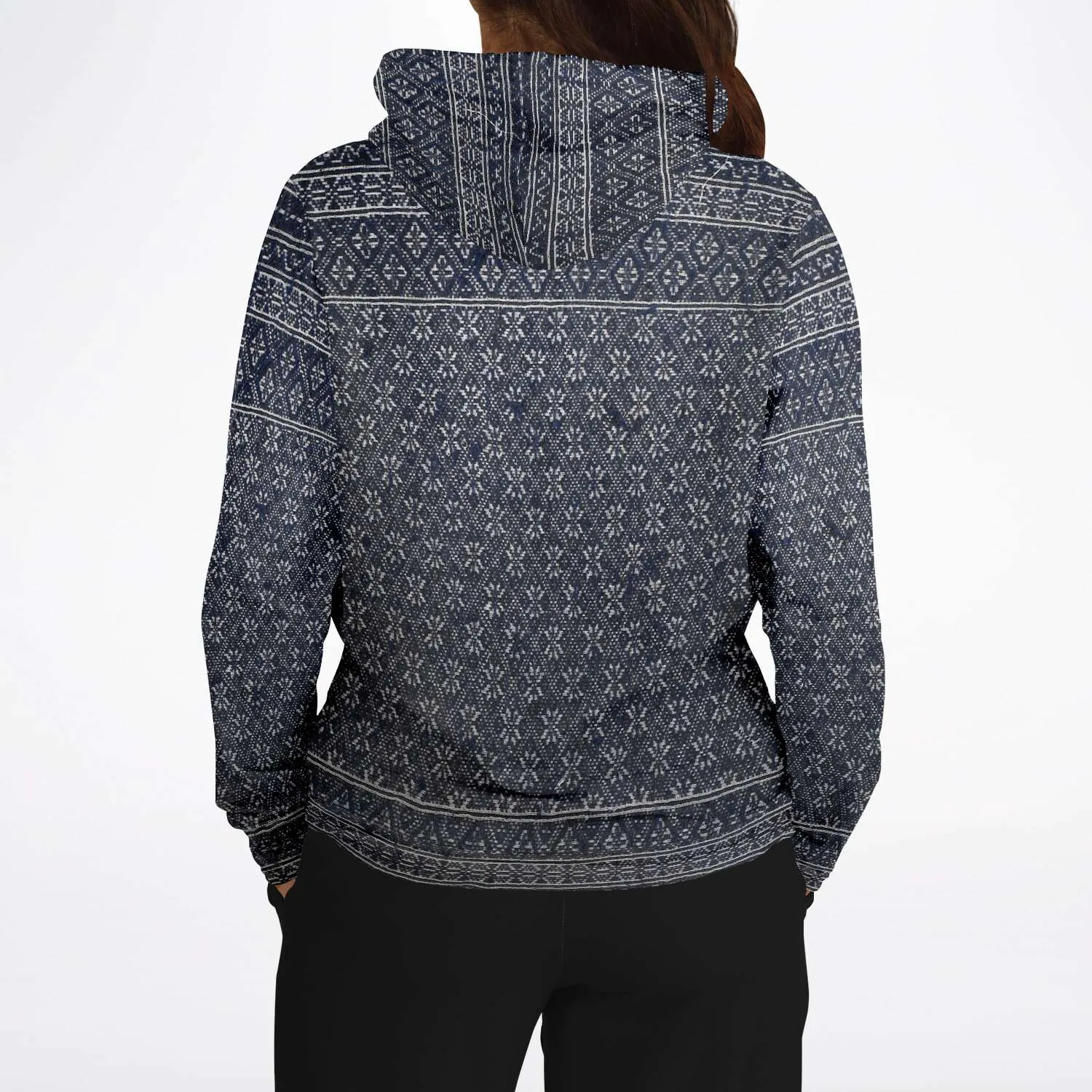 Miao Antique Traditional Textile  Indigo Blue Dye  Asian Batik Ikat Vintage Gift Boho, Kuba, Kilim, Ethnic Jacket Tribal Pullover Hoodie
