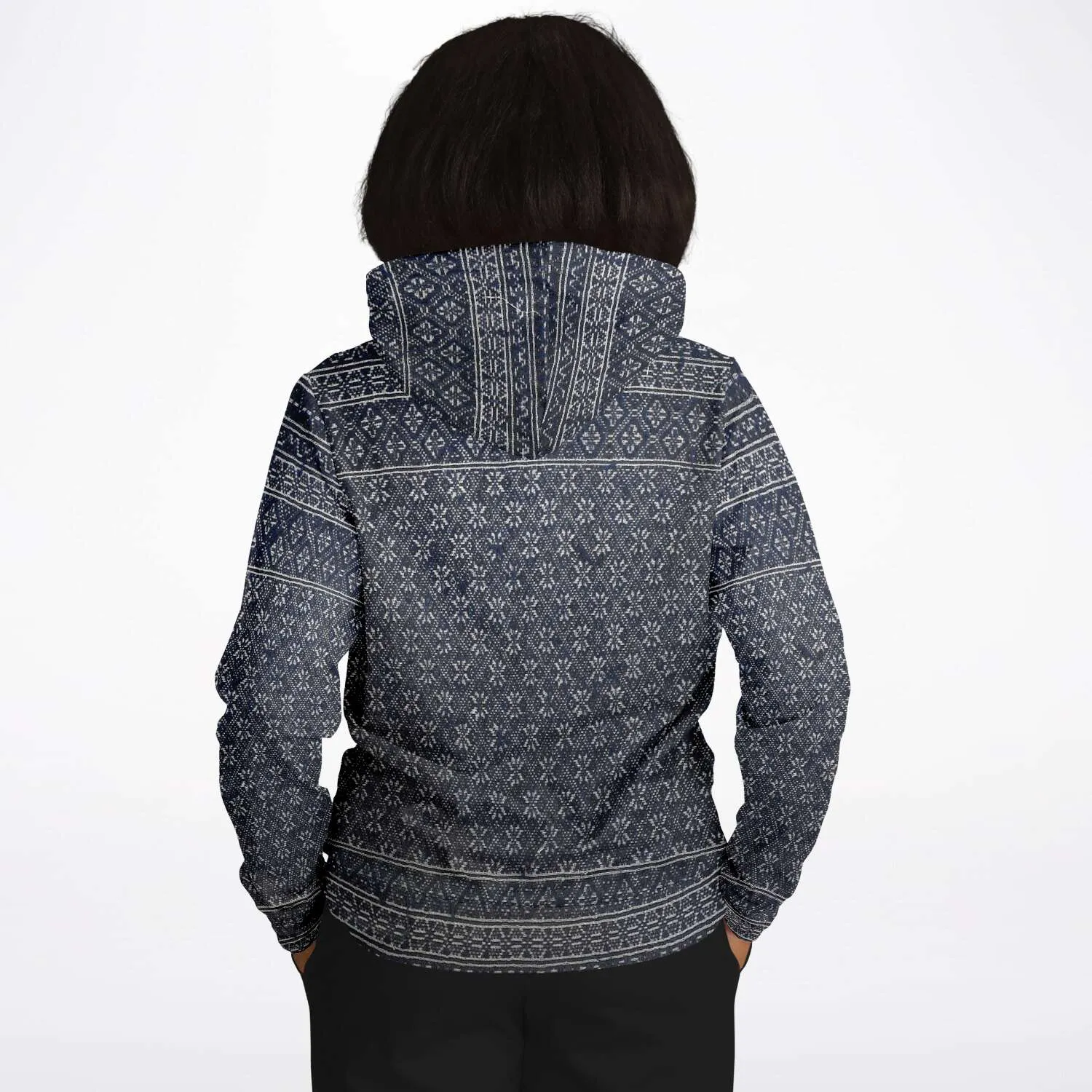 Miao Antique Traditional Textile  Indigo Blue Dye  Asian Batik Ikat Vintage Gift Boho, Kuba, Kilim, Ethnic Jacket Tribal Pullover Hoodie
