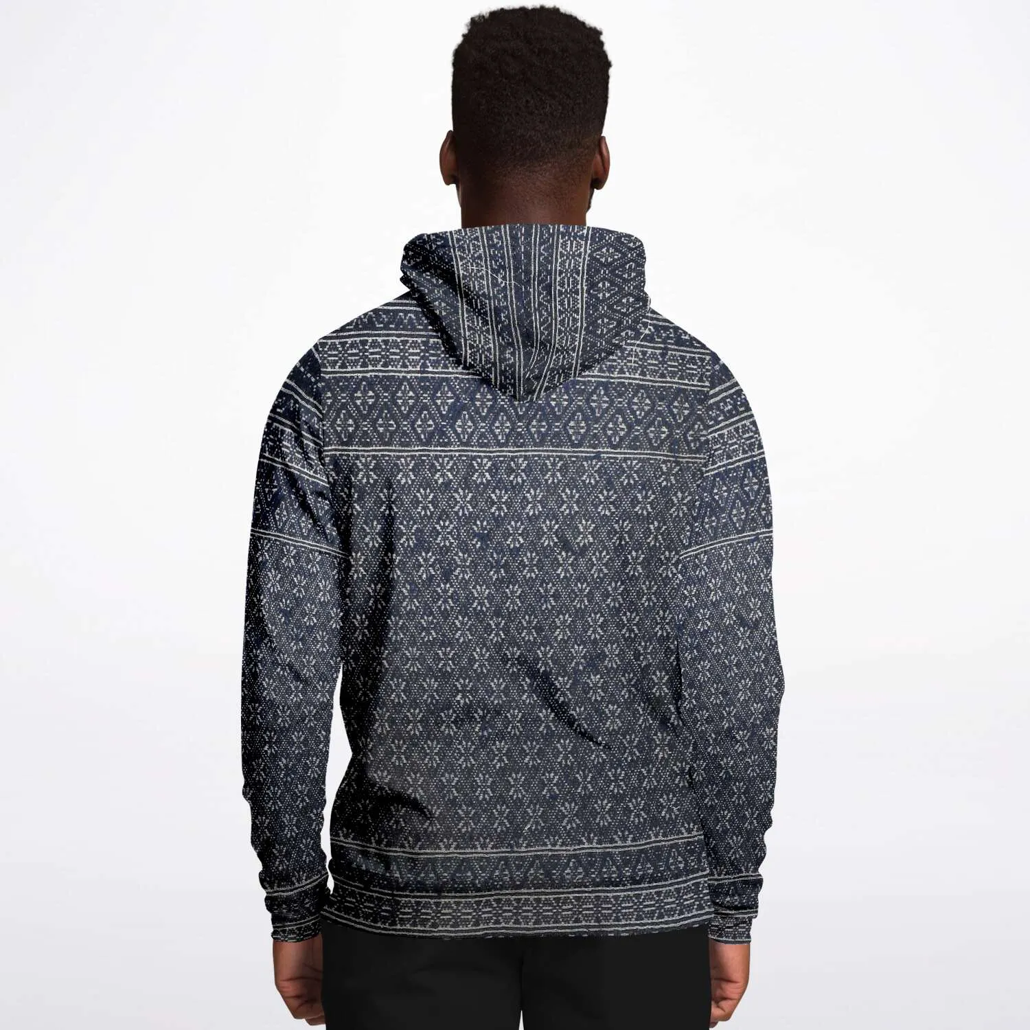 Miao Antique Traditional Textile  Indigo Blue Dye  Asian Batik Ikat Vintage Gift Boho, Kuba, Kilim, Ethnic Jacket Tribal Pullover Hoodie