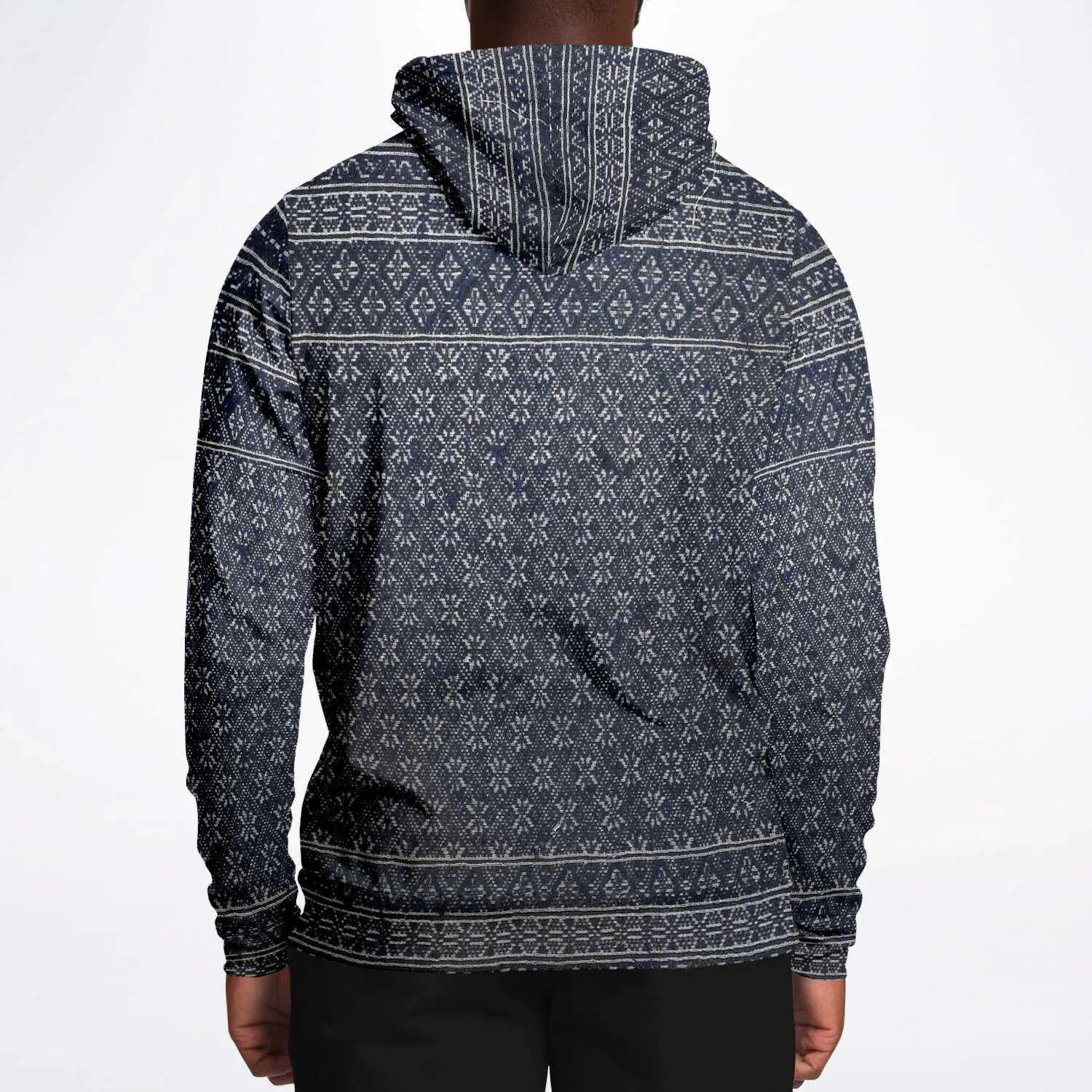Miao Antique Traditional Textile  Indigo Blue Dye  Asian Batik Ikat Vintage Gift Boho, Kuba, Kilim, Ethnic Jacket Tribal Pullover Hoodie