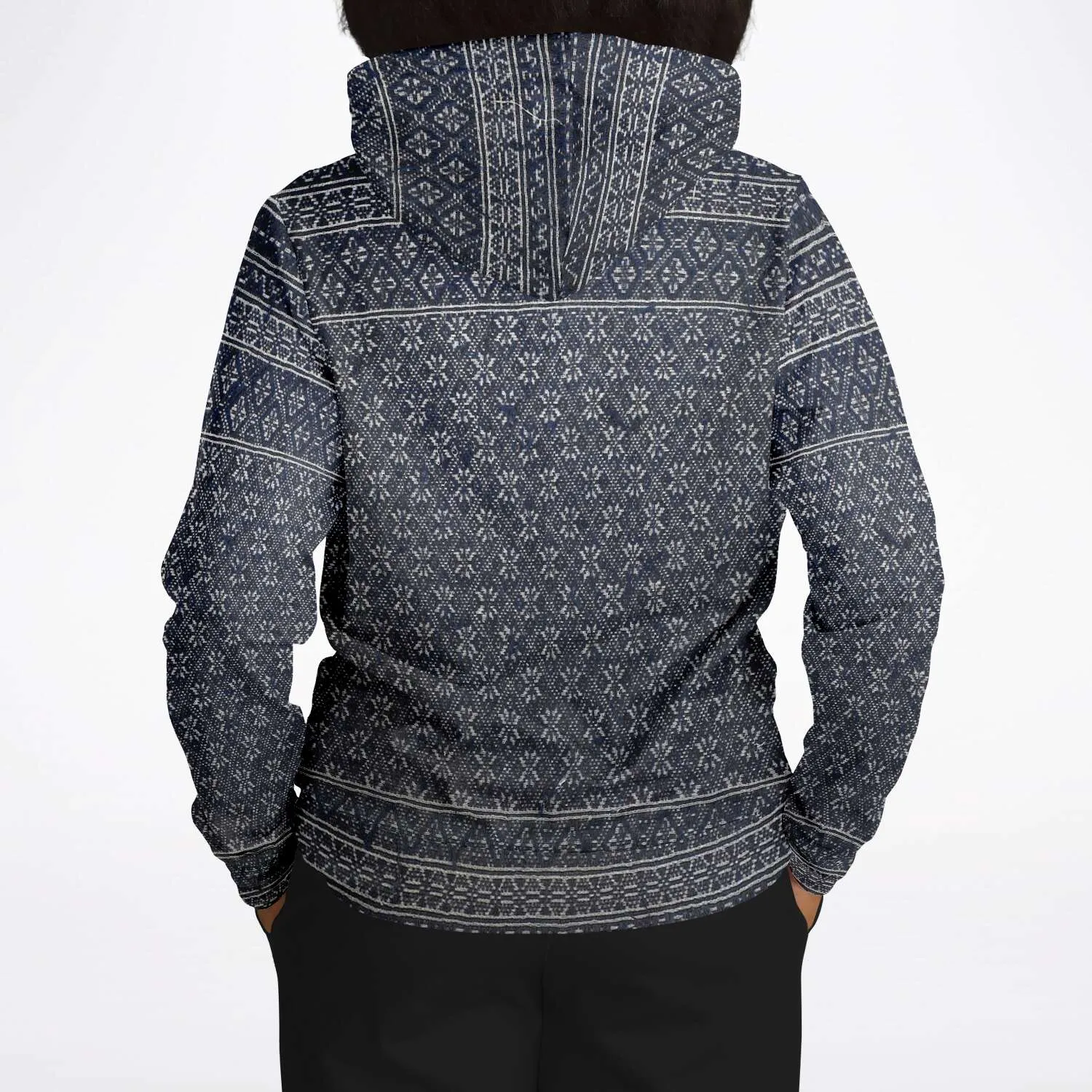 Miao Antique Traditional Textile  Indigo Blue Dye  Asian Batik Ikat Vintage Gift Boho, Kuba, Kilim, Ethnic Jacket Tribal Pullover Hoodie
