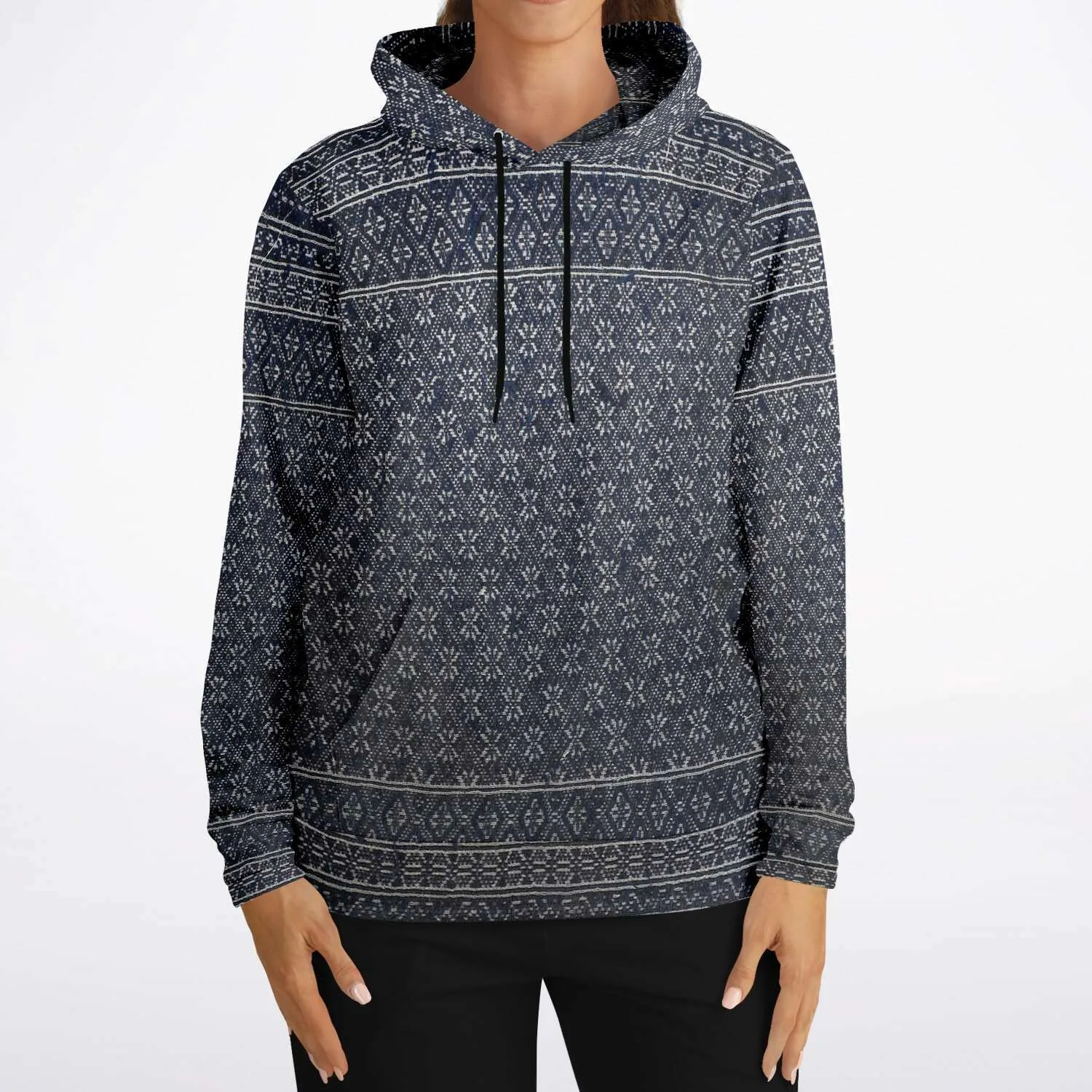 Miao Antique Traditional Textile  Indigo Blue Dye  Asian Batik Ikat Vintage Gift Boho, Kuba, Kilim, Ethnic Jacket Tribal Pullover Hoodie