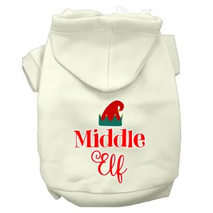 Middle Elf Screen Print Dog Hoodie Cream Xl