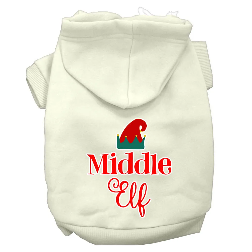 Middle Elf Screen Print Dog Hoodie Cream Xl