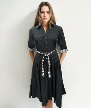 Mrs Maisel Dress - Black Stretch Poplin