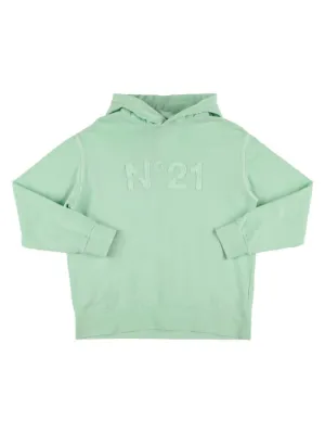N°21   Cotton hoodie w/ logo patch 