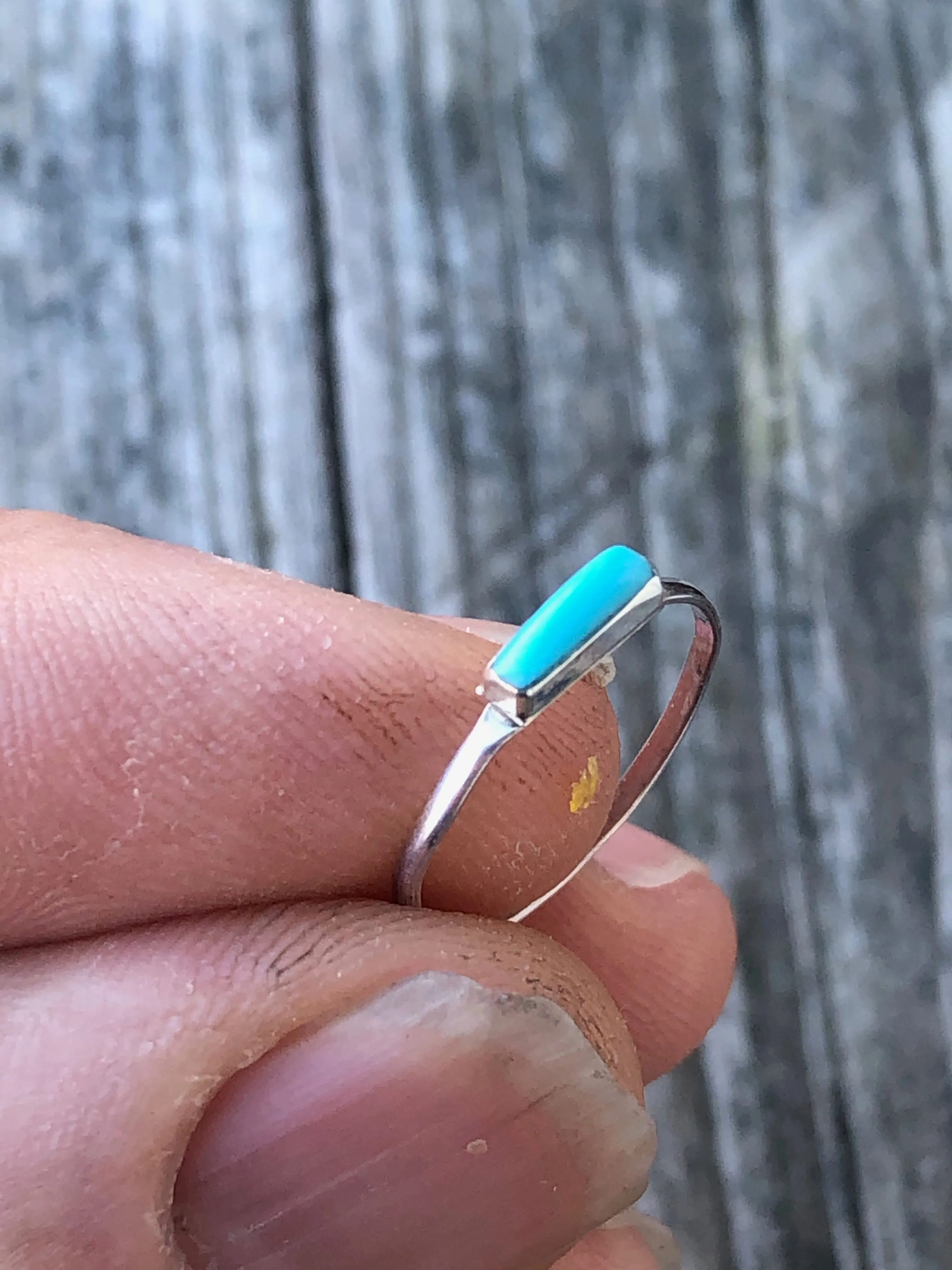 Navajo Turquoise “Dash” inlay ring