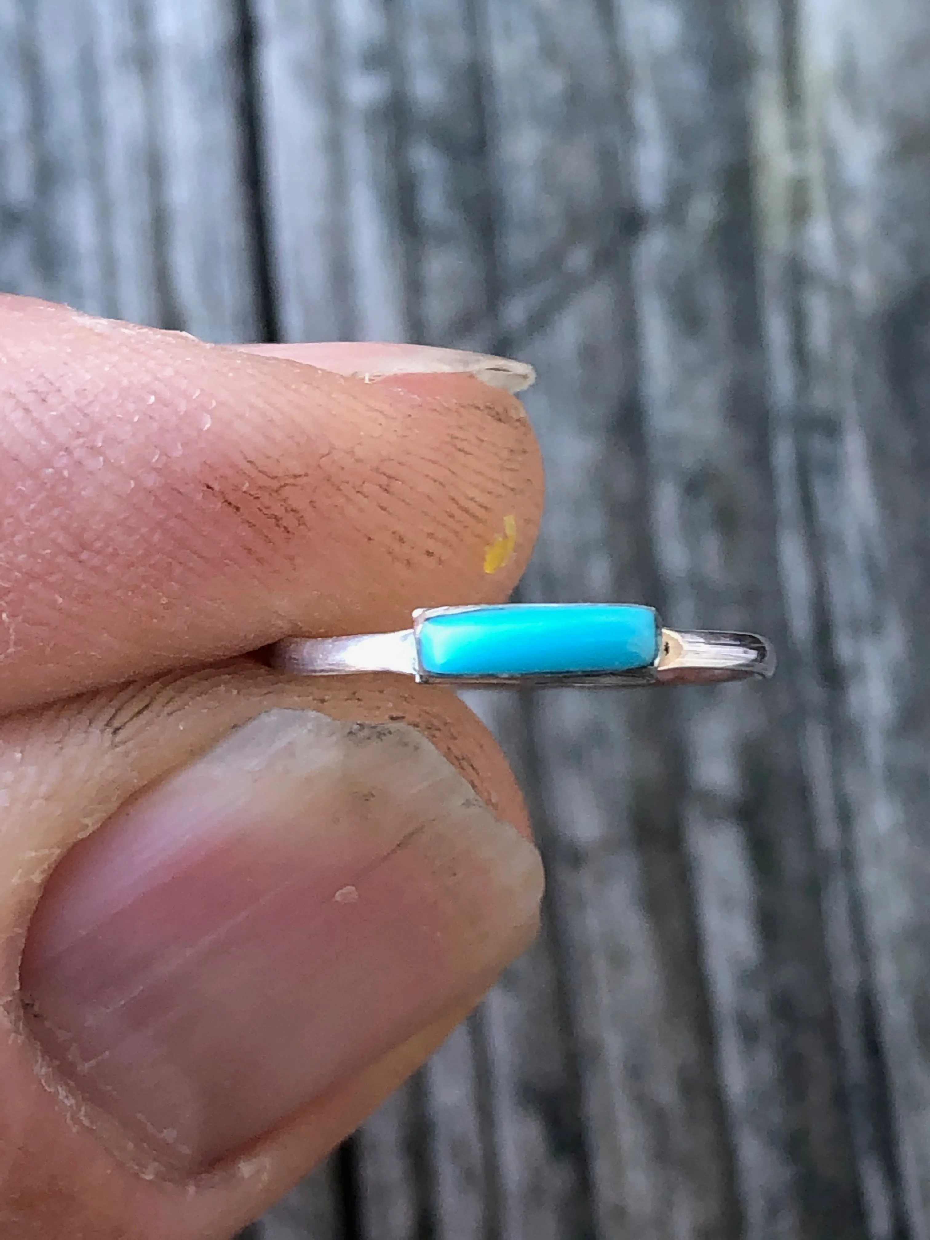 Navajo Turquoise “Dash” inlay ring
