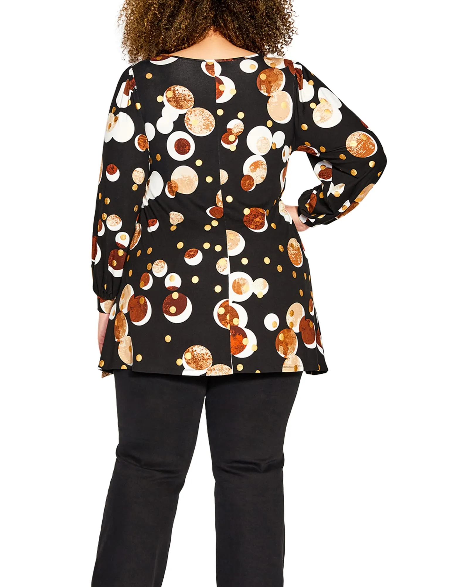 Noelle Foil Tunic | Cinnamon Foil Spot