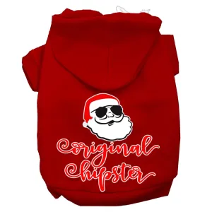 Original Hipster Screen Print Dog Hoodie Red M (12)