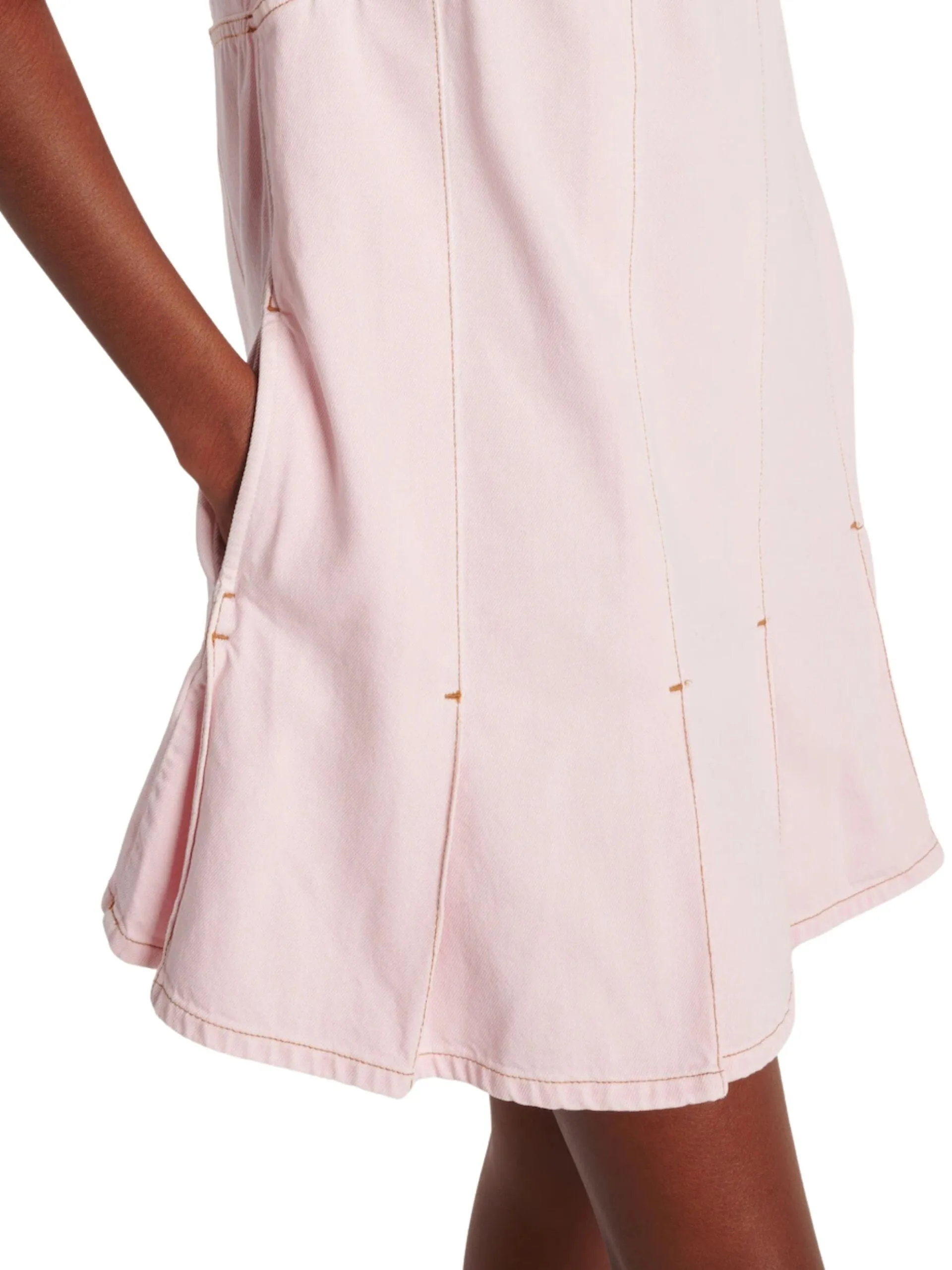Overdyed Denim Mini Dress / Chalk Pink