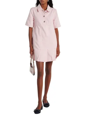 Overdyed Denim Mini Dress / Chalk Pink