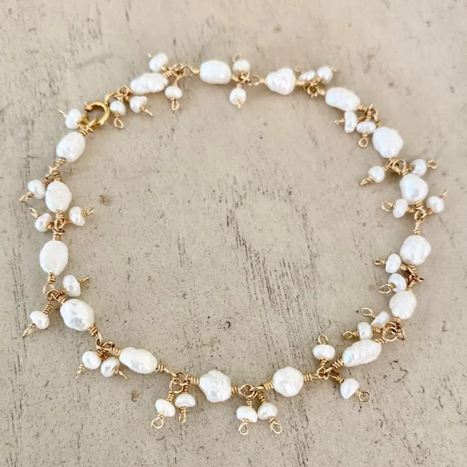 Pearl Cluster Bracelet - Boho