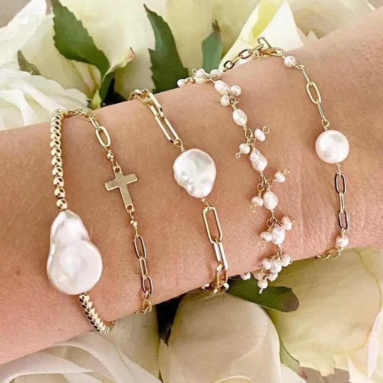 Pearl Cluster Bracelet - Boho