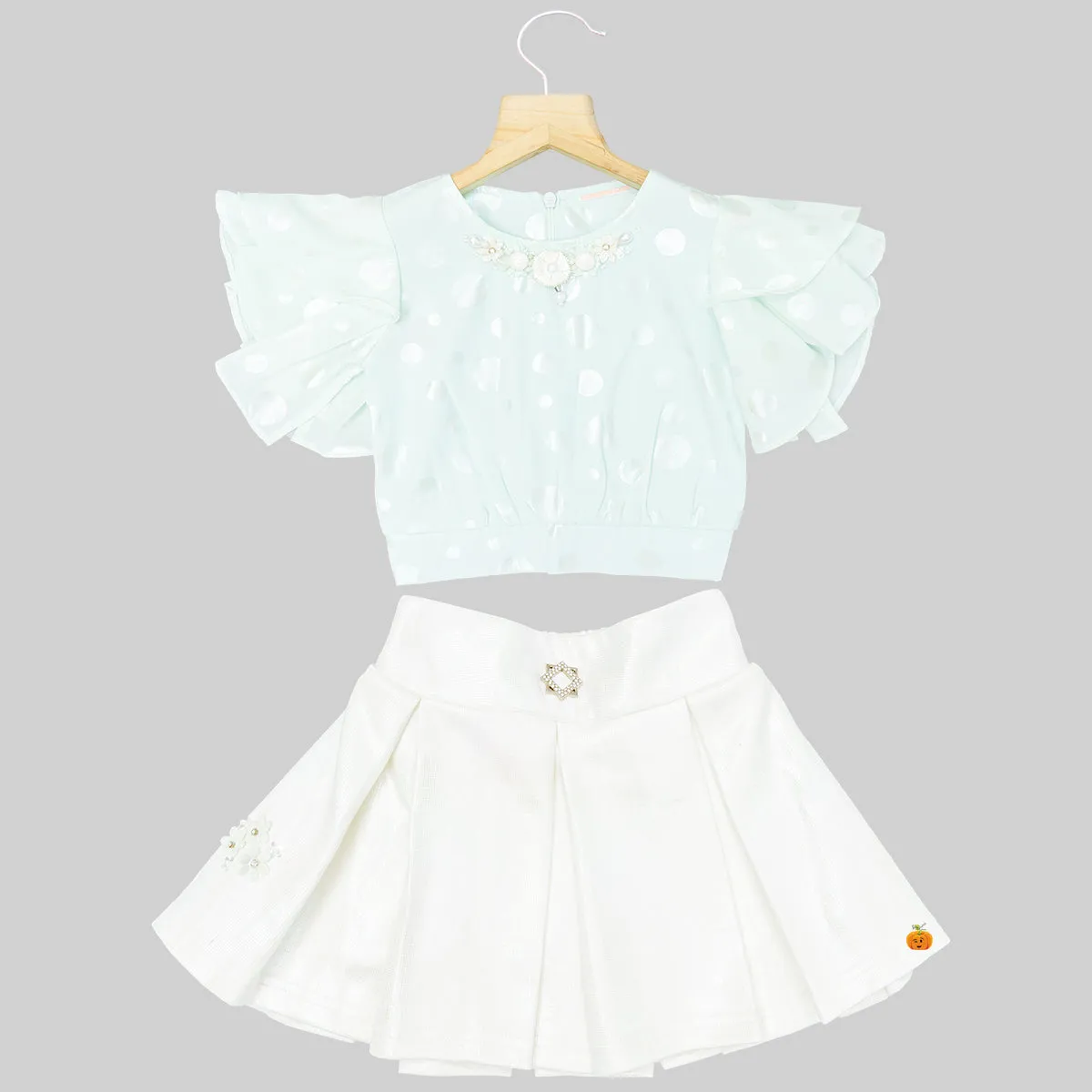 Pista & Lemon Dotted Skirt and Top for Girls