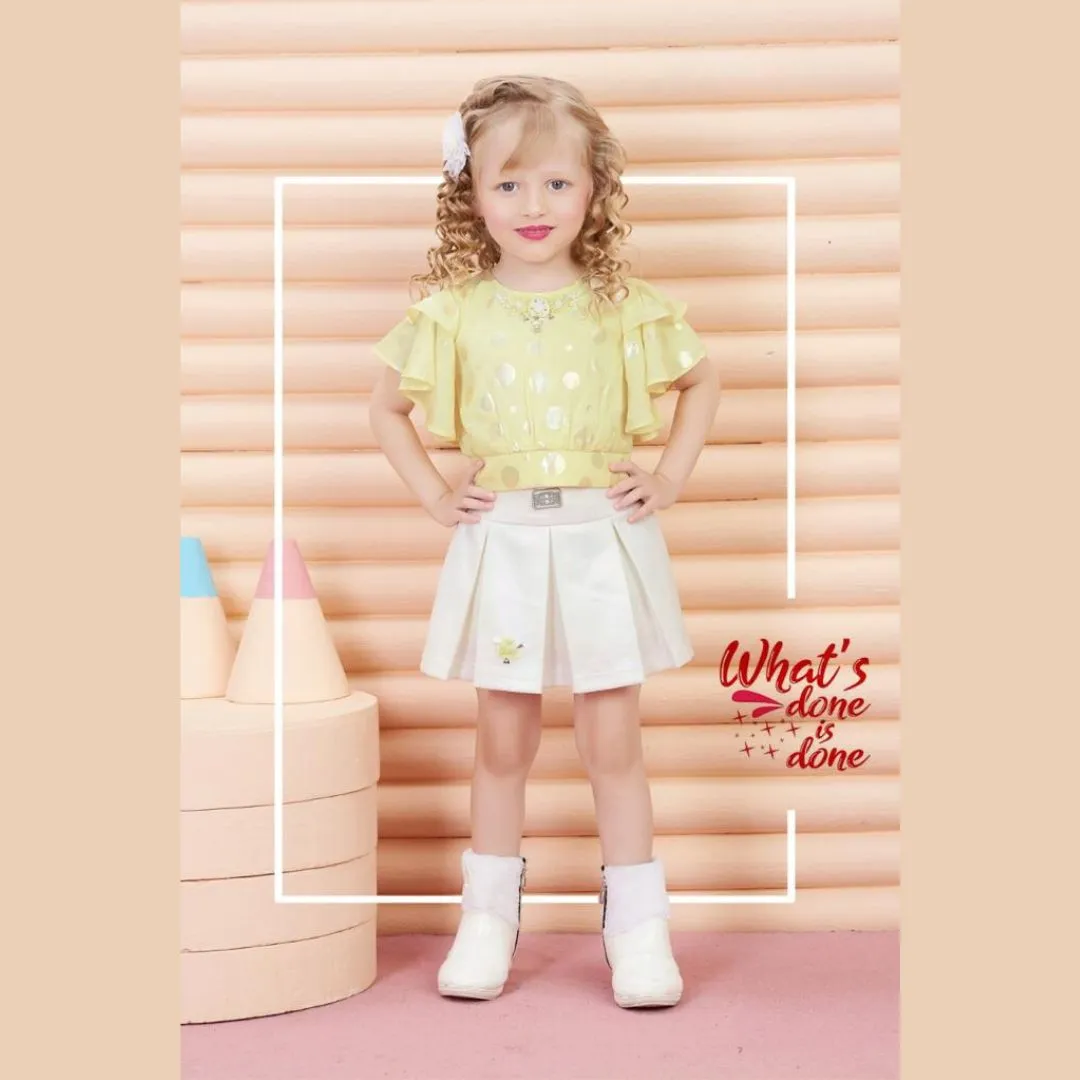 Pista & Lemon Dotted Skirt and Top for Girls