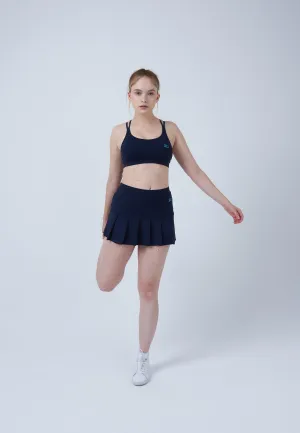 Pleated Tennis Skort, navy blue