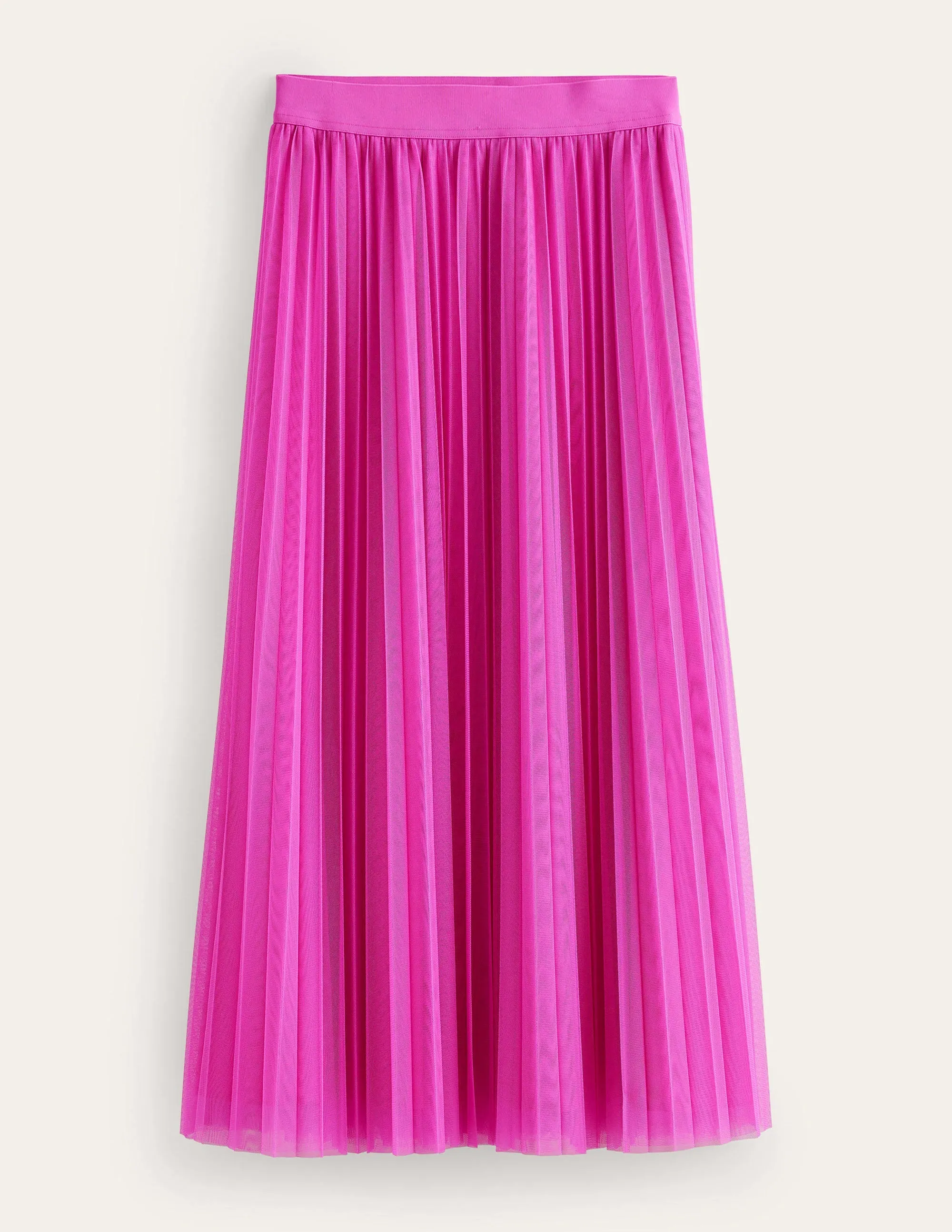 Pleated Tulle Skirt-Shocking Pink