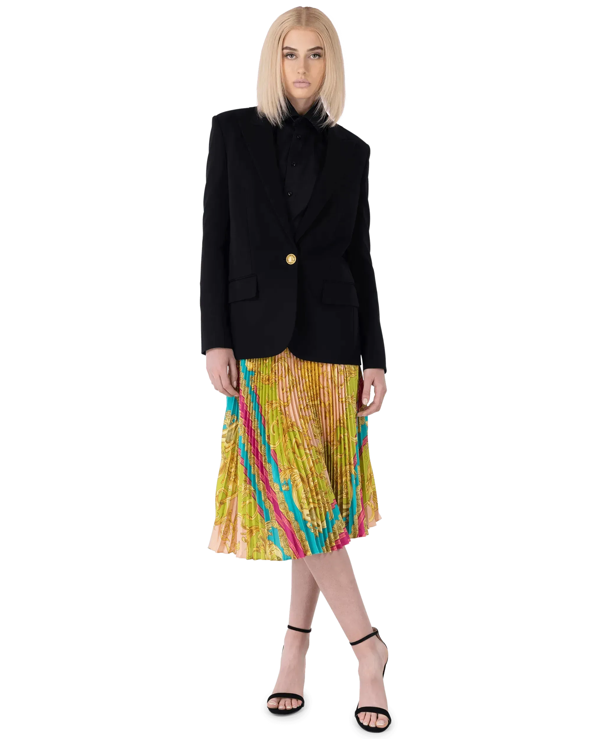 Poli Stampa Twill Pleated Heritage Skirt