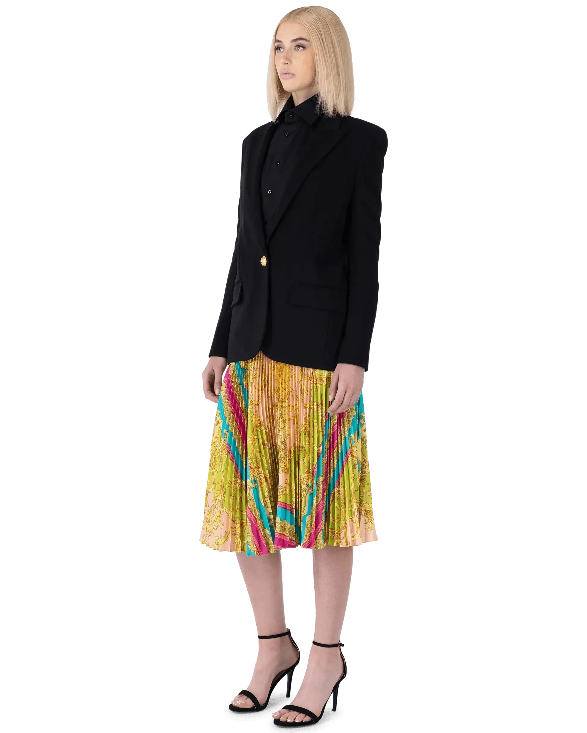 Poli Stampa Twill Pleated Heritage Skirt